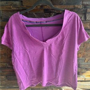 Pilcro Purple V-Neck Short Sleeve Tee